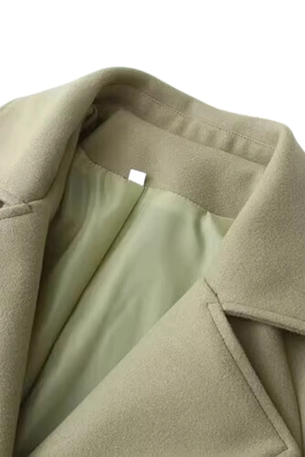 ' Emma' Green Long Wool Overcoat