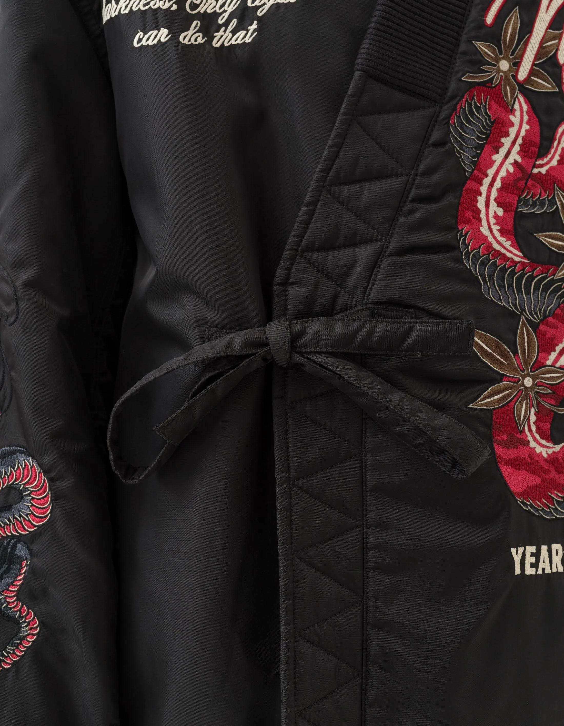 6006 Year of the Snake MA1 Kimono Black