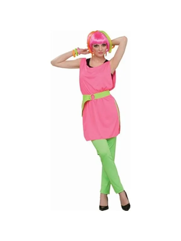 Adult 80's Style Neon Pink Tunic