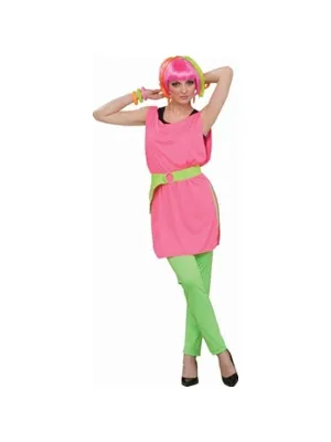 Adult 80's Style Neon Pink Tunic