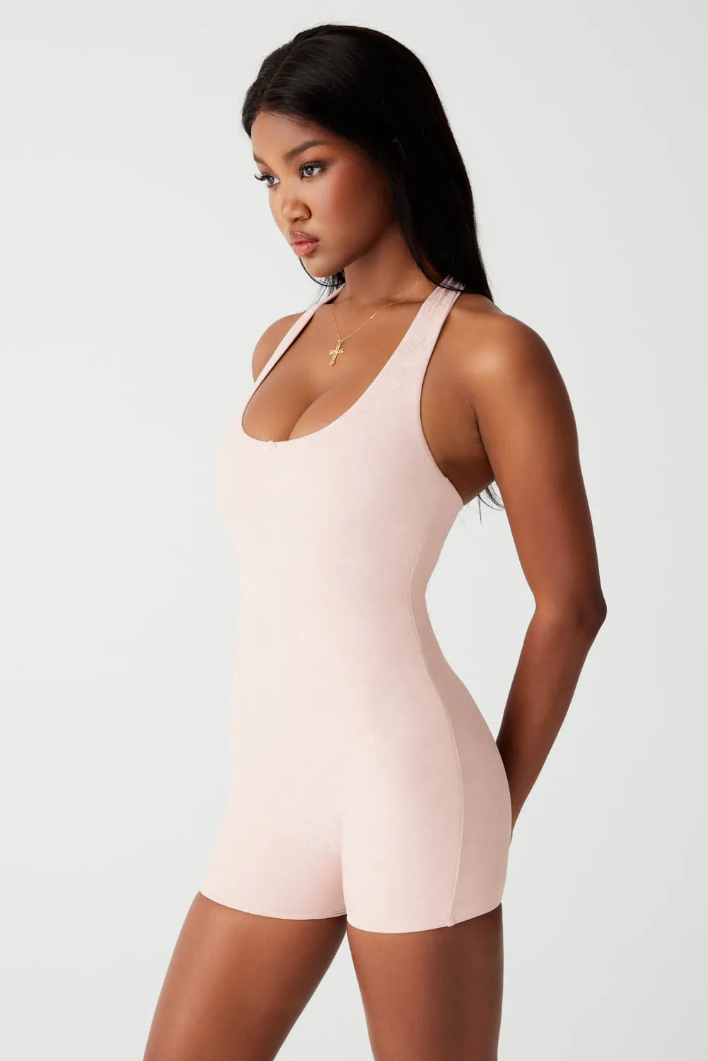 Aurora Halter Bodysuit - Pink Petals