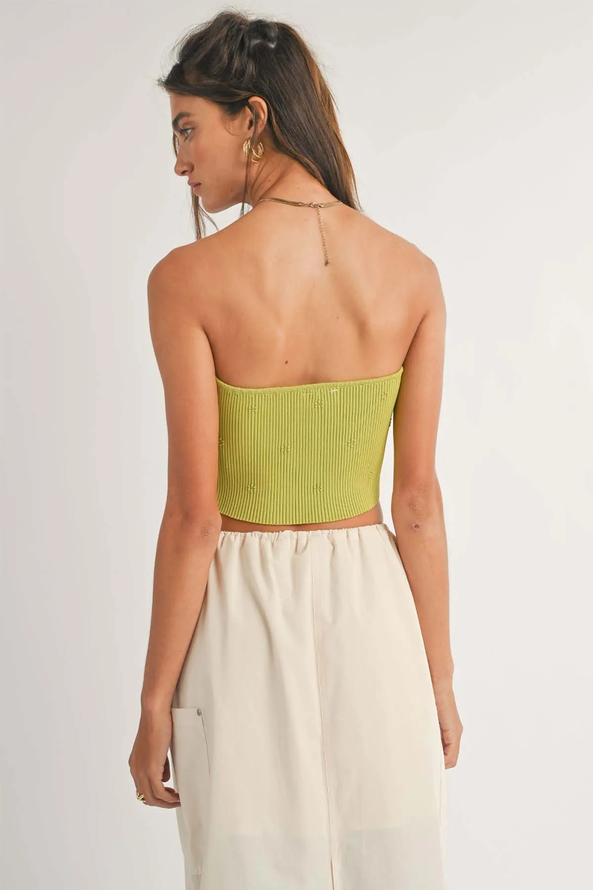 AYLA FLOWER RIB TUBE TOP