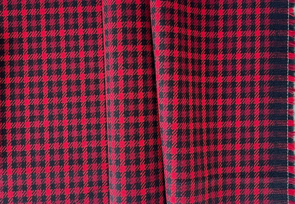 Balenciaga Jaunty Cherry Check Twill Wool Coating (Made in Italy)