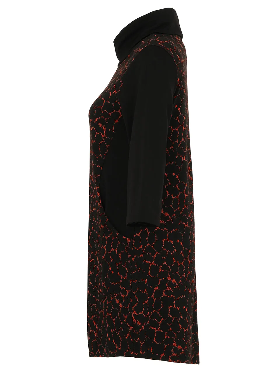 CAT WALK PRINT COWL NECK TUNIC