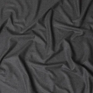 Charcoal grey plain premium pure English Super 120's Flannel wool suiting fabric-D14810