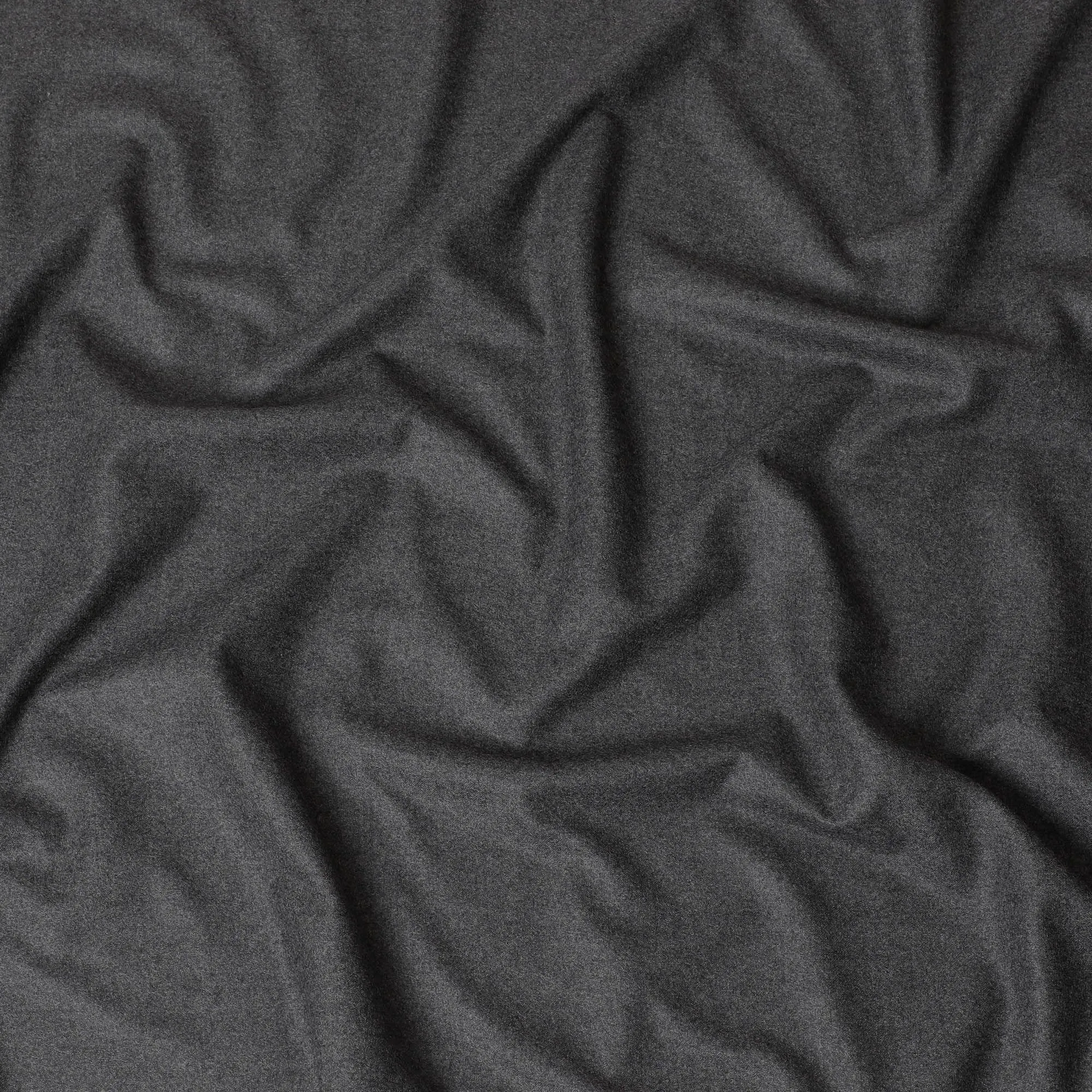 Charcoal grey plain premium pure English Super 120's Flannel wool suiting fabric-D14810