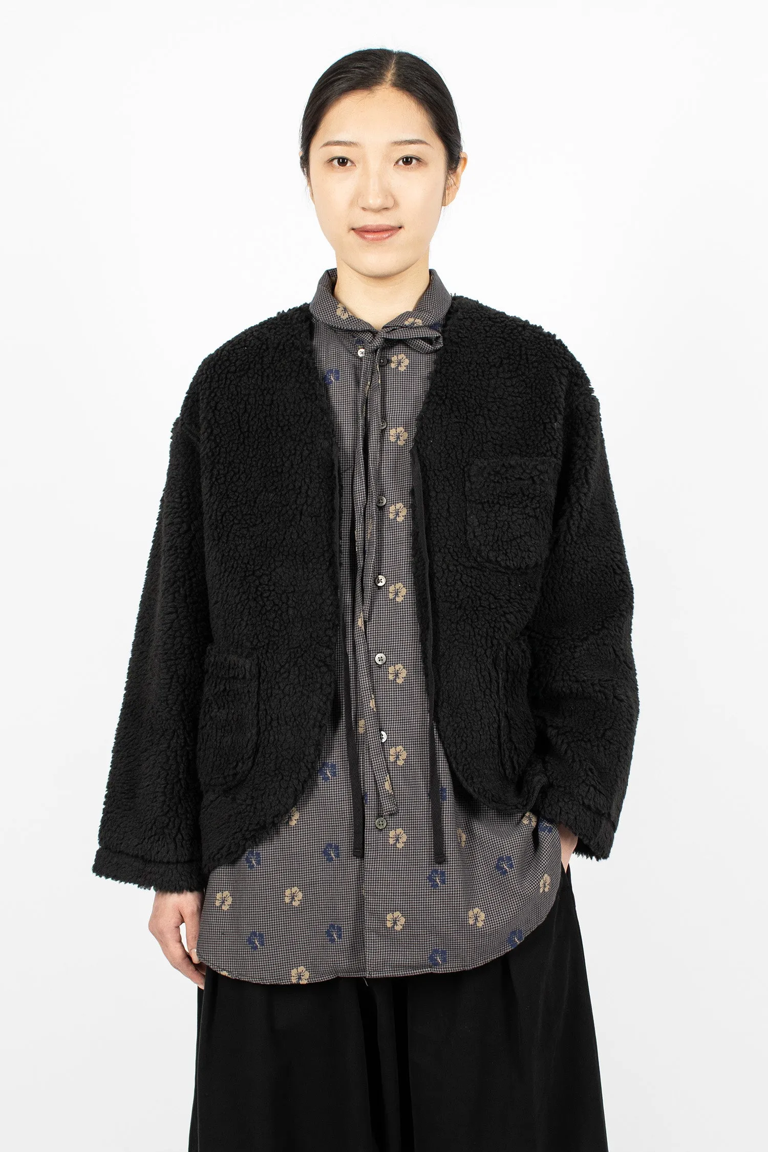 Cutaway Jacket Black Shearling