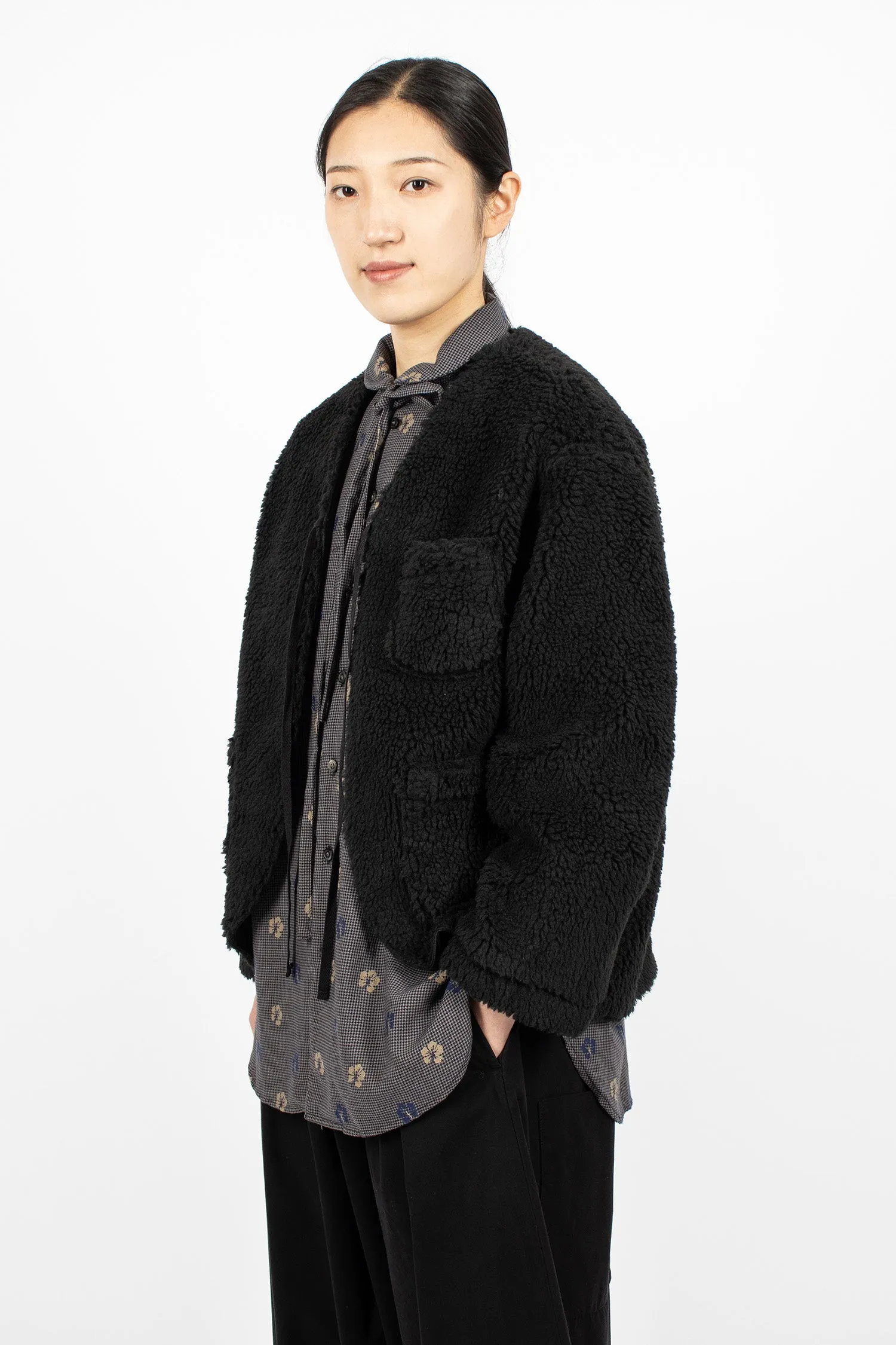 Cutaway Jacket Black Shearling