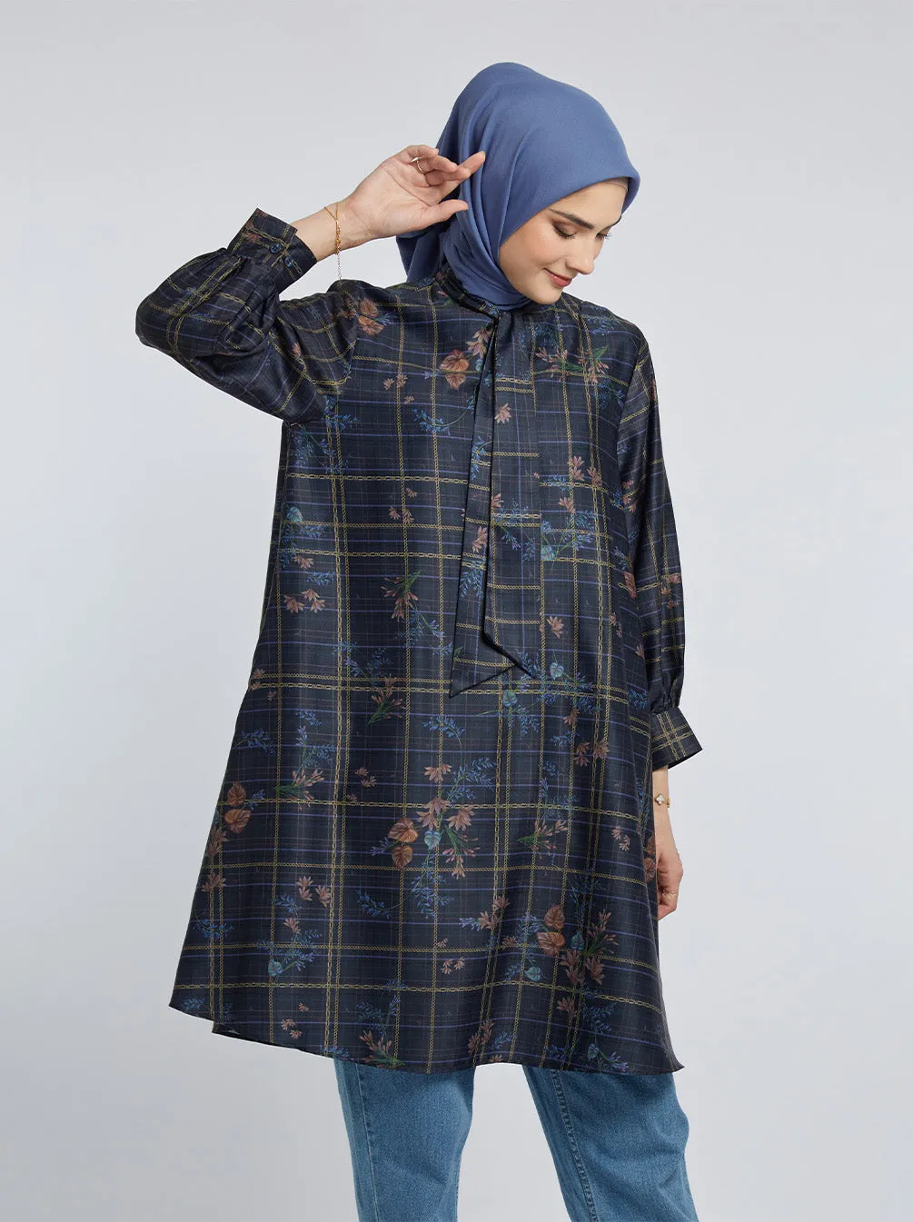 DARA ASYMMETRICAL TUNIC INDIGO