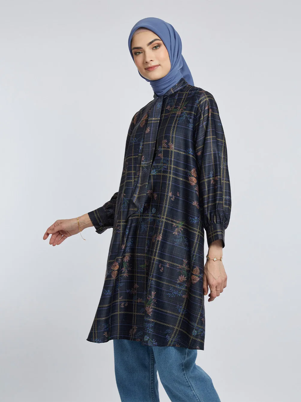 DARA ASYMMETRICAL TUNIC INDIGO