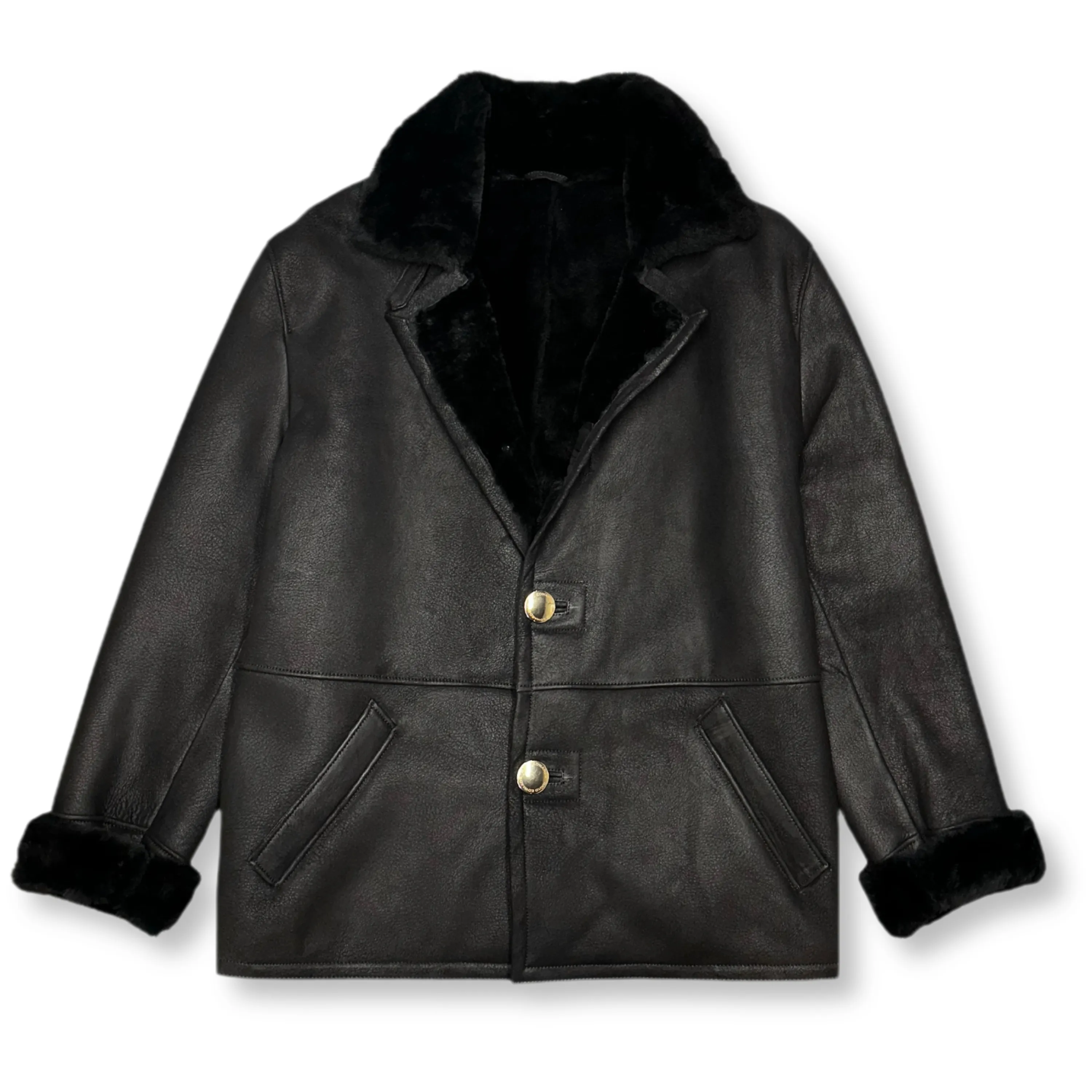 Dillinger Leather Shearling Overcoat Jacket