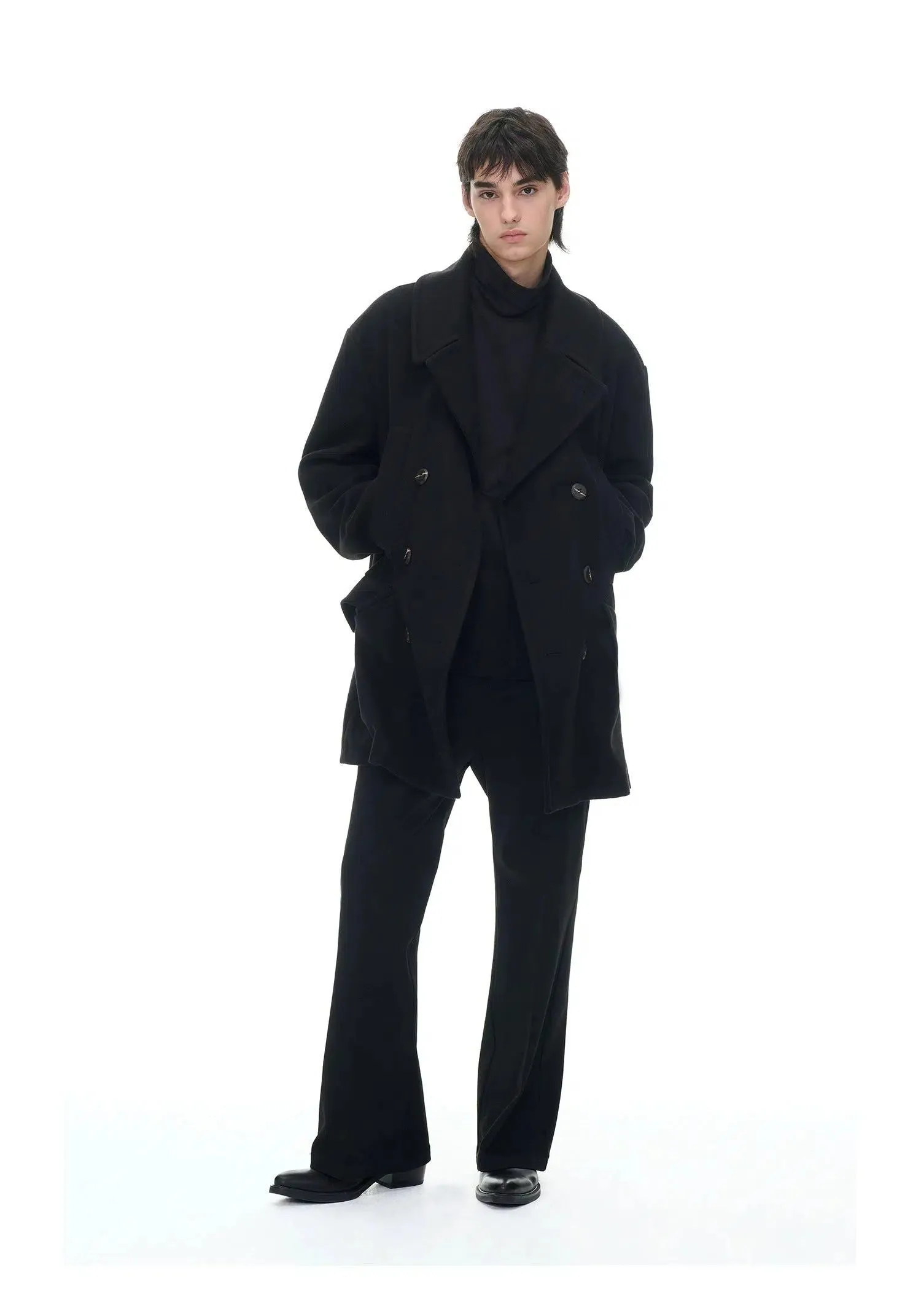 Double-Breasted Lapel Overcoat