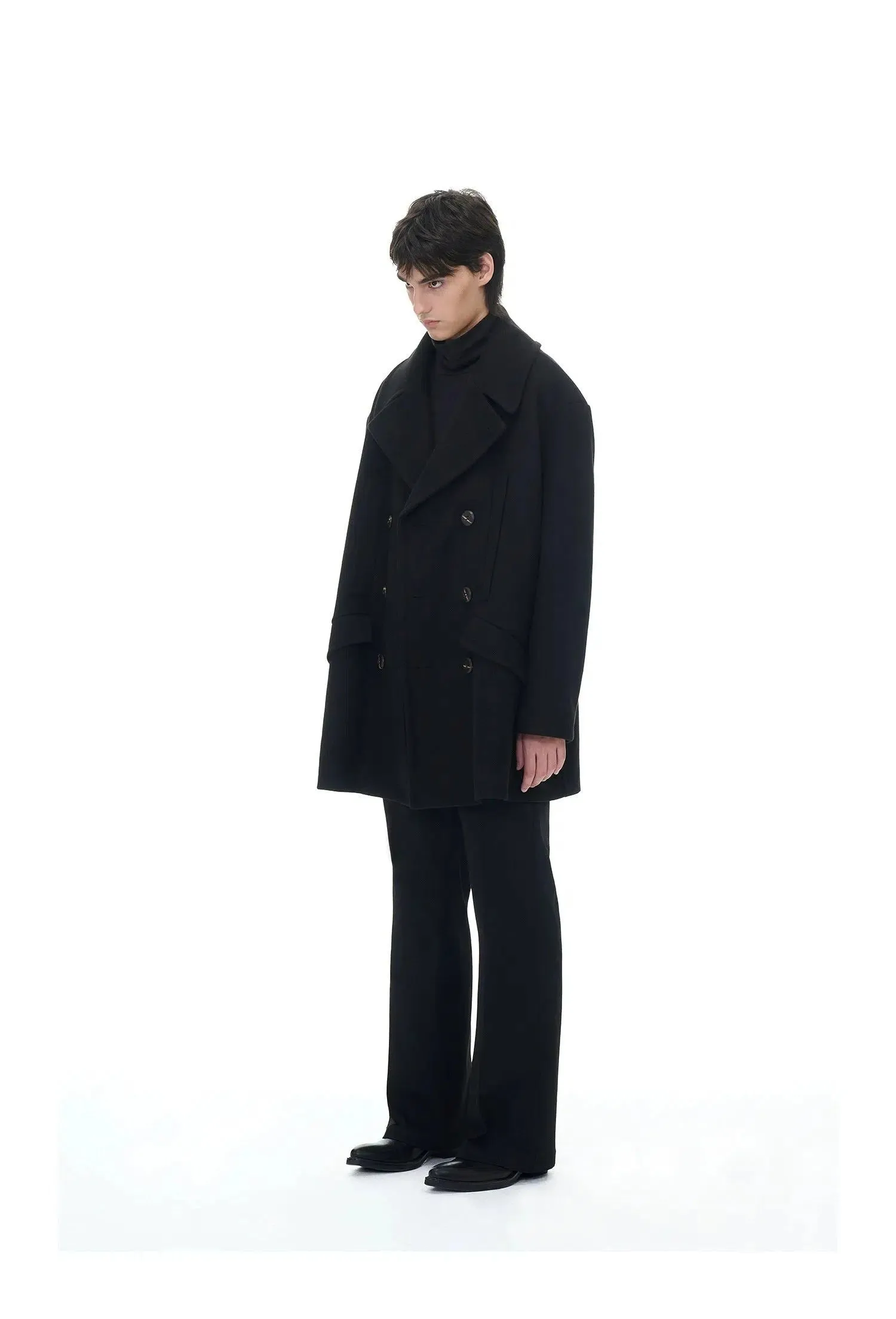 Double-Breasted Lapel Overcoat