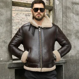 Eonara Shearling Brown Biker Leather Jacket