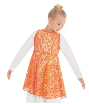 Eurotard 65568 Girls Heavenly Lace Peplum Tunic