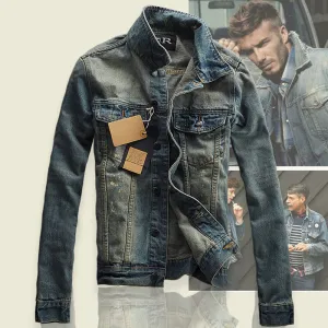 Fashion Solid Casual Slim fits Men's Denim Jacket