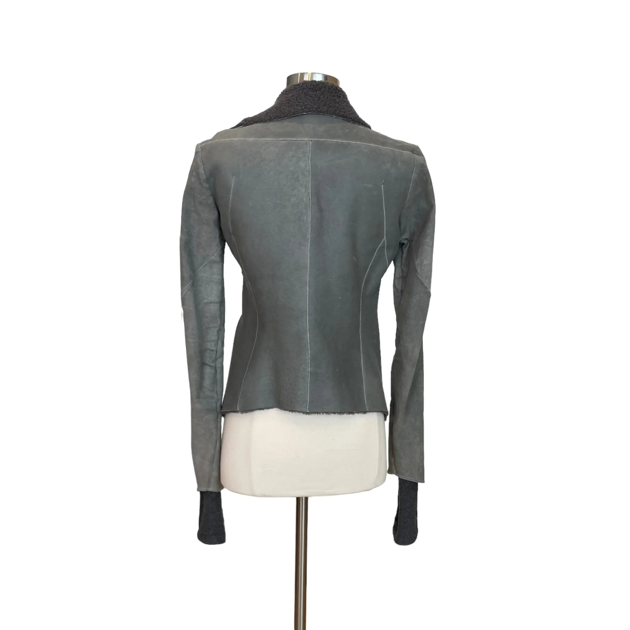 Grey Suede & Shearling Jacket - XS