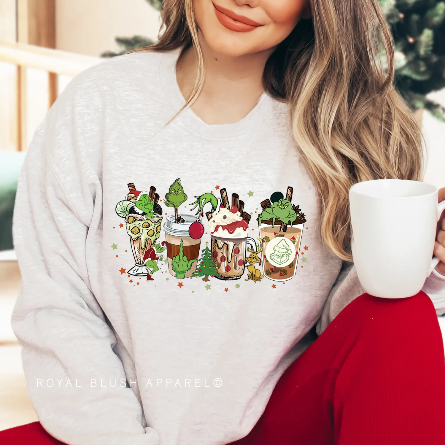 Grinch Middle Finger Coffee Sweatshirt