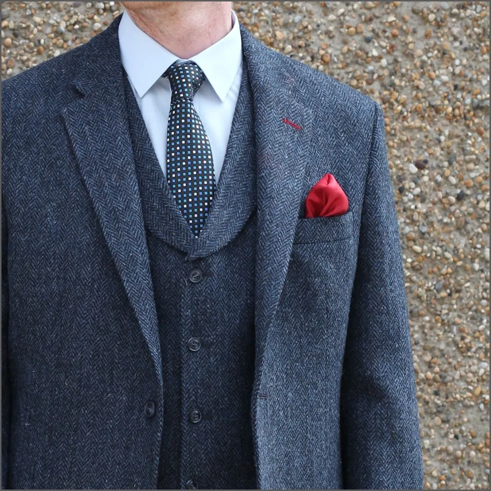 Harris Tweed Dark Blue Herringbone Jacket>>