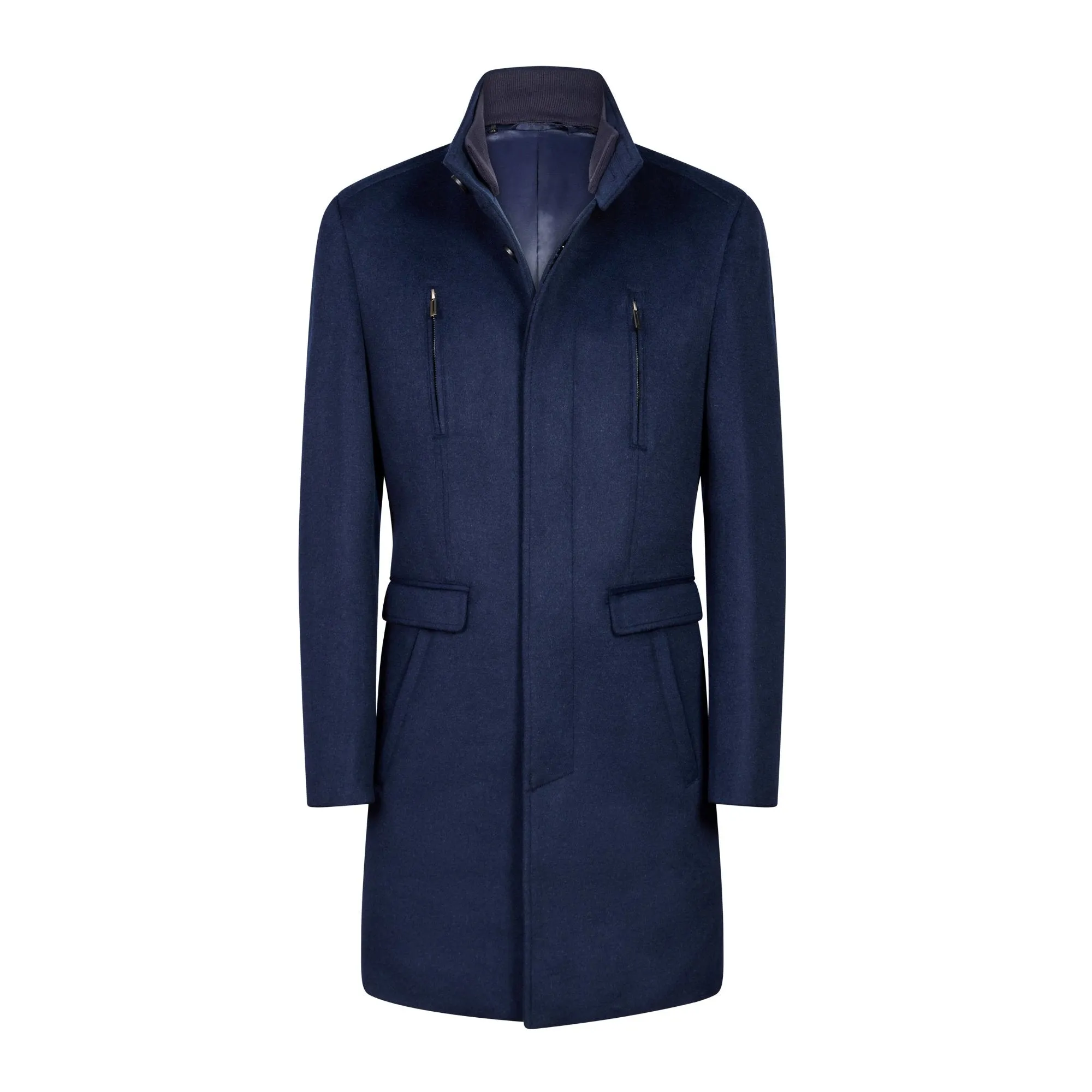 HENRY SARTORIAL Wool Overcoat NAVY REG