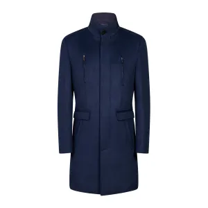 HENRY SARTORIAL Wool Overcoat NAVY REG