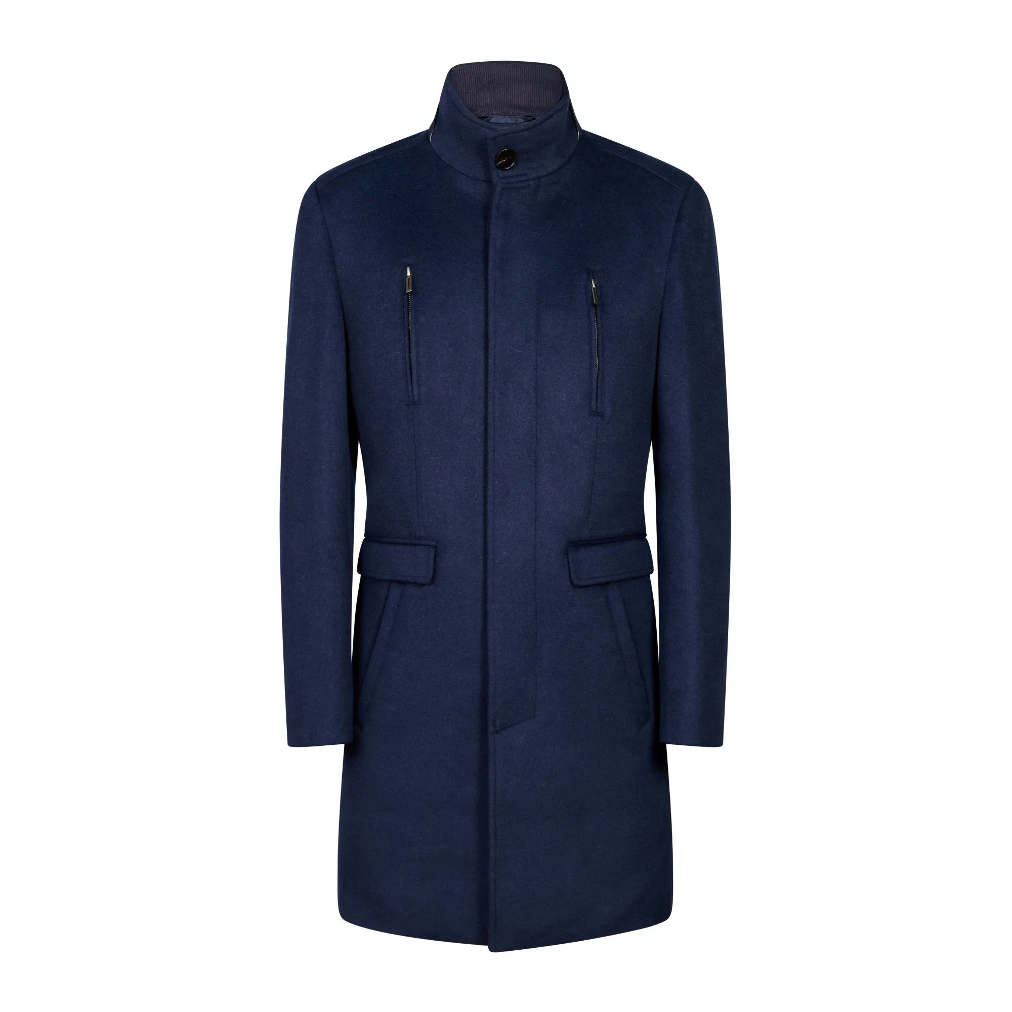 HENRY SARTORIAL Wool Overcoat NAVY REG