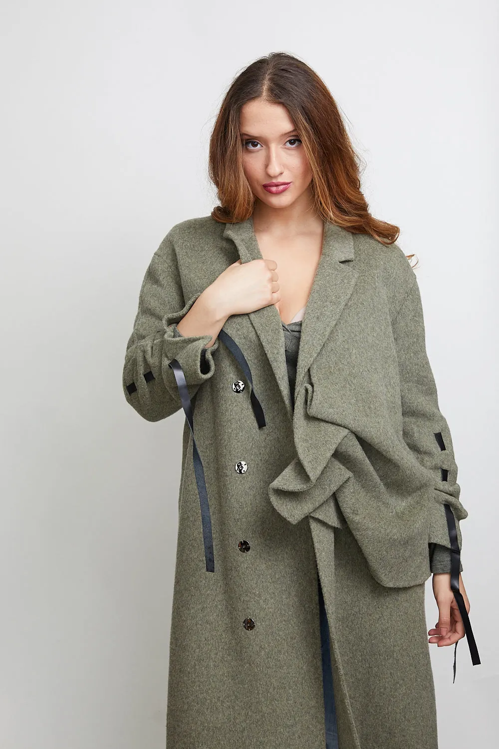 HIGH END - WOOLBLEND ASYMMETRIC OVERCOAT