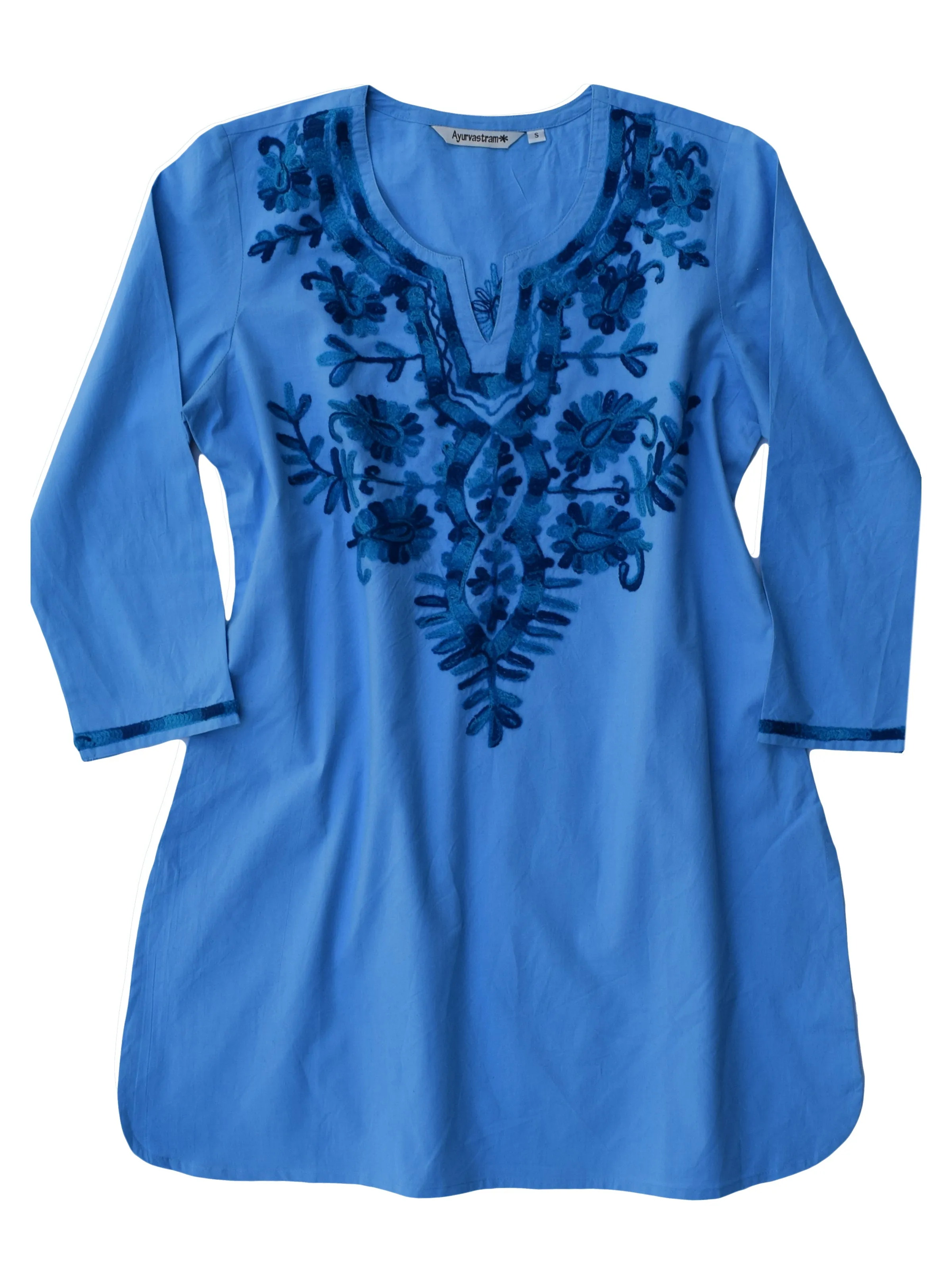 IVY Embroidered Mirror Work Printed Pure Cotton Tunic