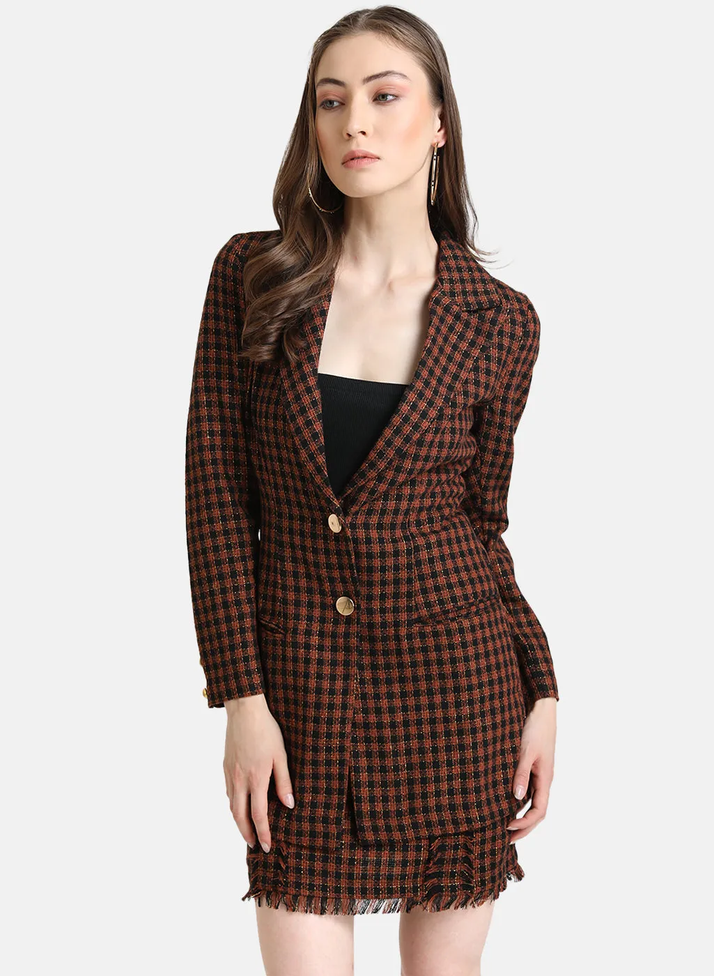 Jacquard Overcoat With Notch Collar