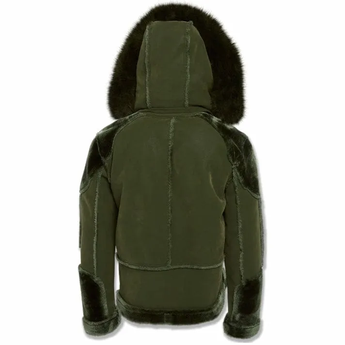 Jordan Craig El Jefe Shearling Moto Jacket (Military Green) - 91625