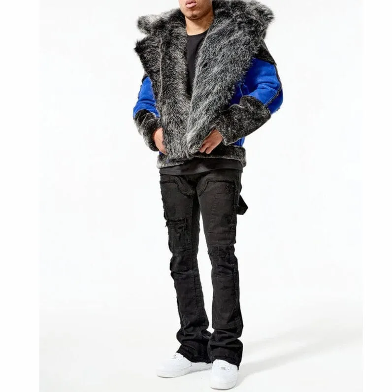 Jordan Craig El Jefe Shearling Moto Jacket (Racer Blue) 91590