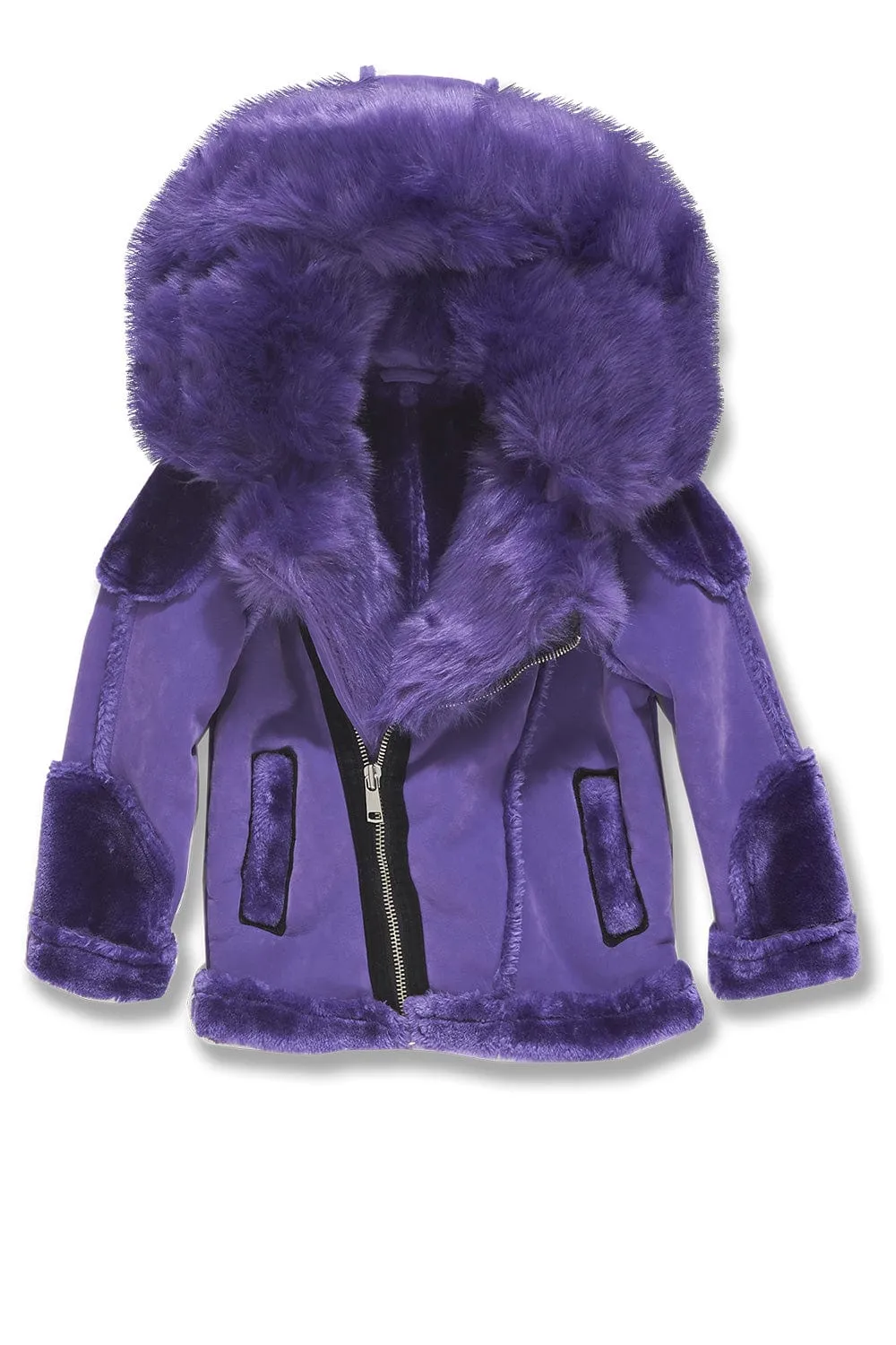 Kids El Jefe Shearling Moto Jacket (Purple)