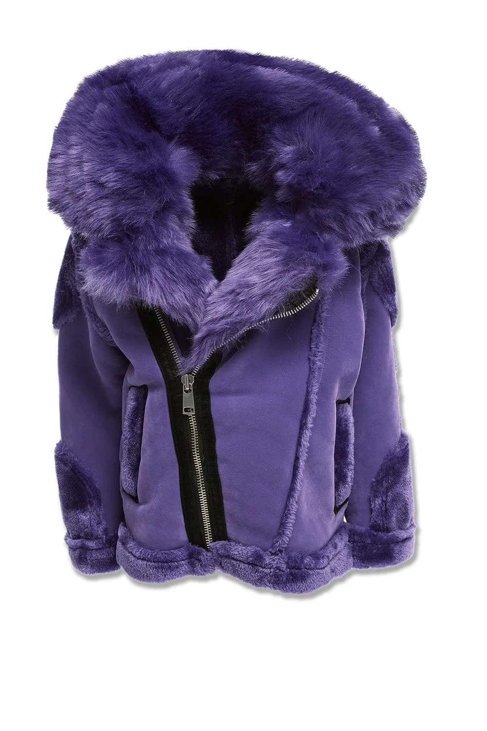 Kids El Jefe Shearling Moto Jacket (Purple)