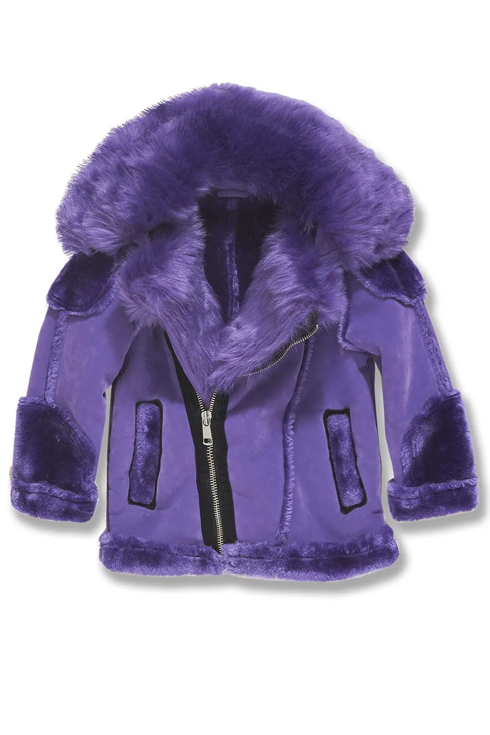 Kids El Jefe Shearling Moto Jacket (Purple)