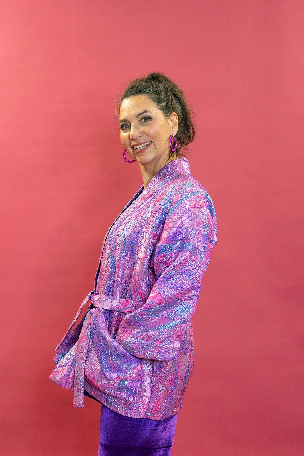 Kimono Jacket in Pink & Purple