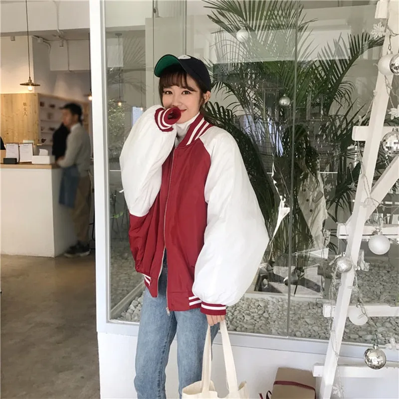 [Korean Style] Kazo Burgandy Bomber Jacket