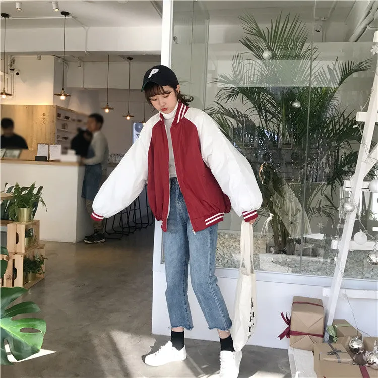 [Korean Style] Kazo Burgandy Bomber Jacket