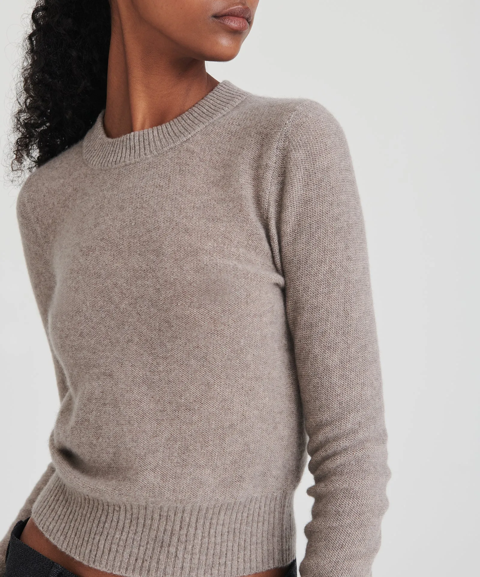 Lightweight Reversible Cropped Crewneck Sweater