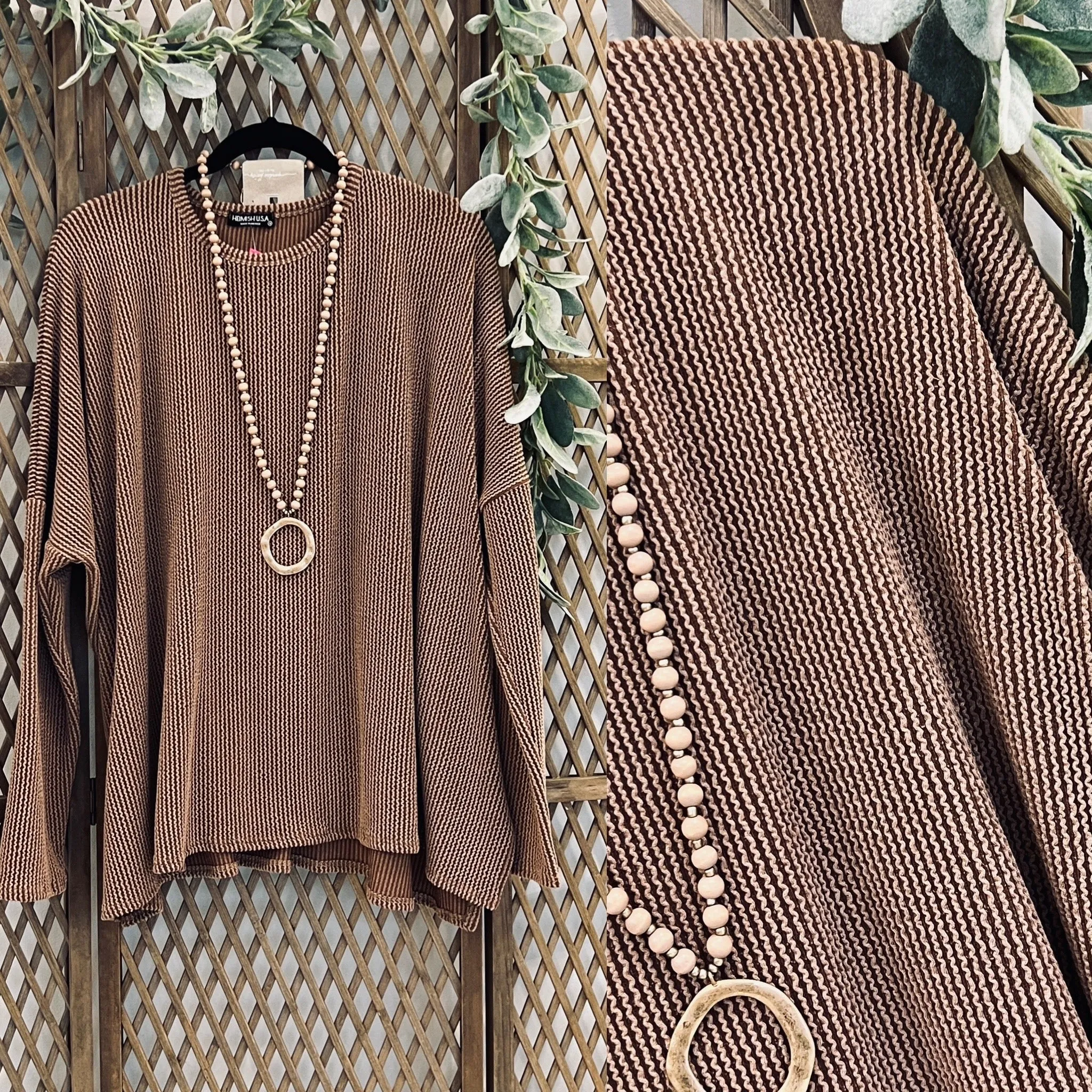 Long Sleeve Tunic: Camel