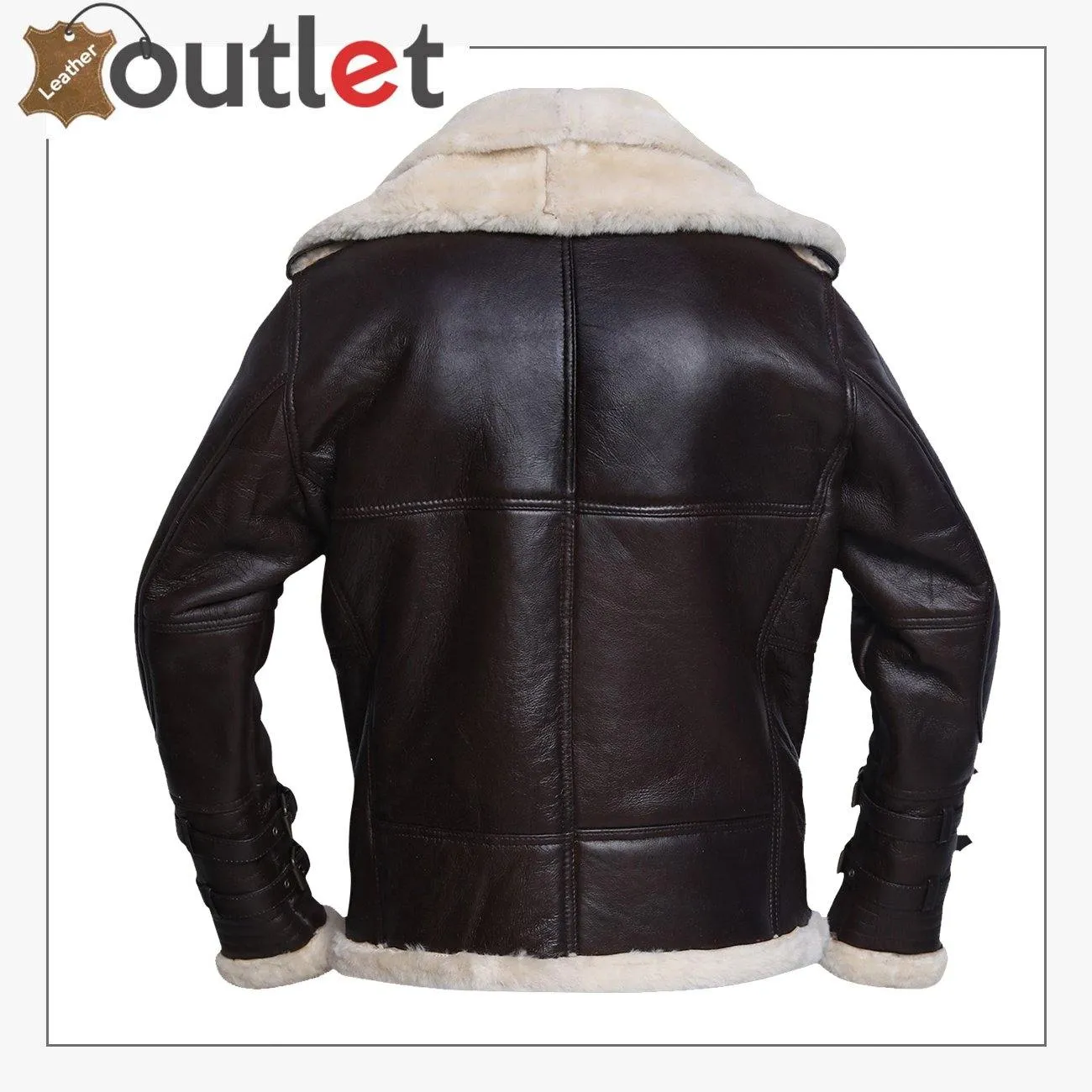 Men Jet Black Shearling Jacket