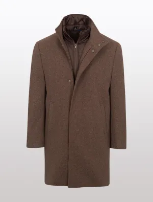 Mens' Brown 3/4 Length Overcoat