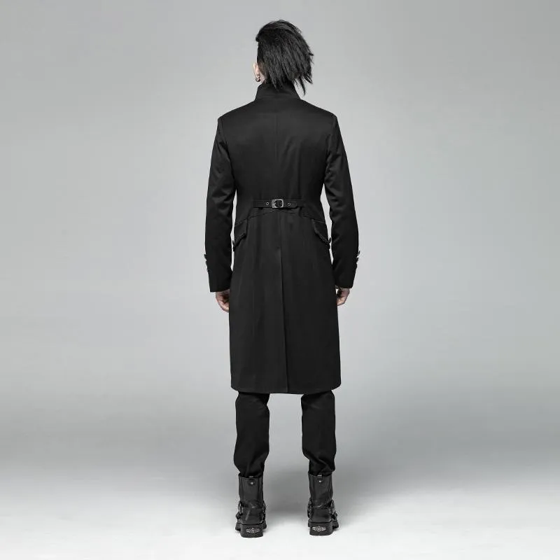 Men's Goth Single-Breasted Dovetail Overcoat