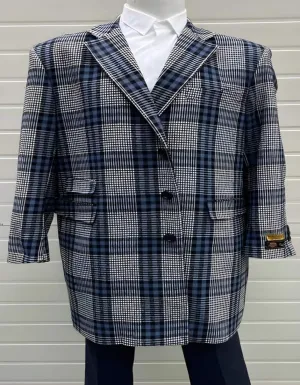 Mens Overcoat - Topcoat For Men - Winter Fabric - Mens Plaid Overcoat - Plaid Wool Topcoats - Gray Carcoat