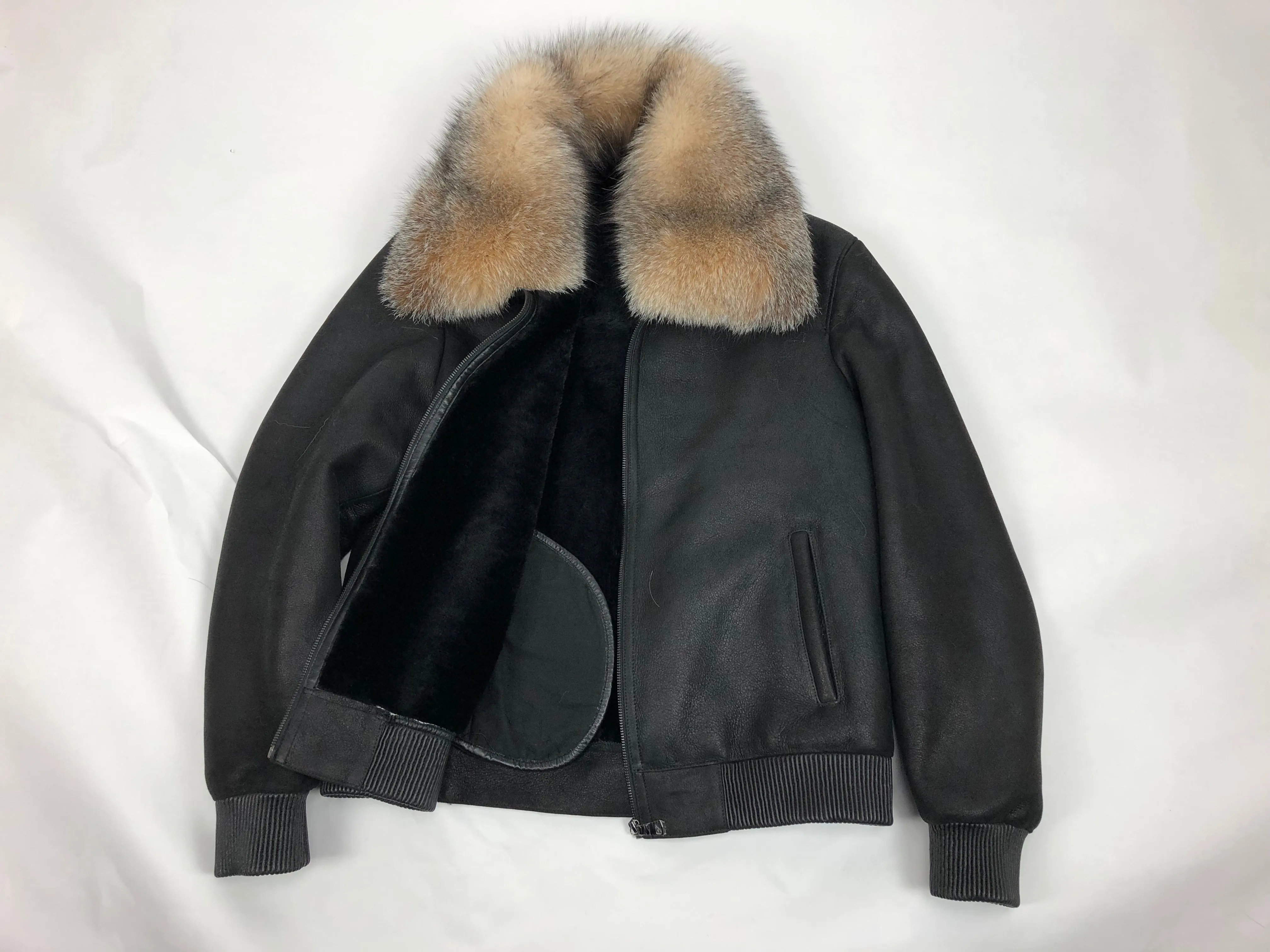 Mens Shearling Baseball Jacket