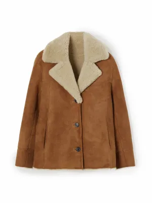 Merino shearling leather coat