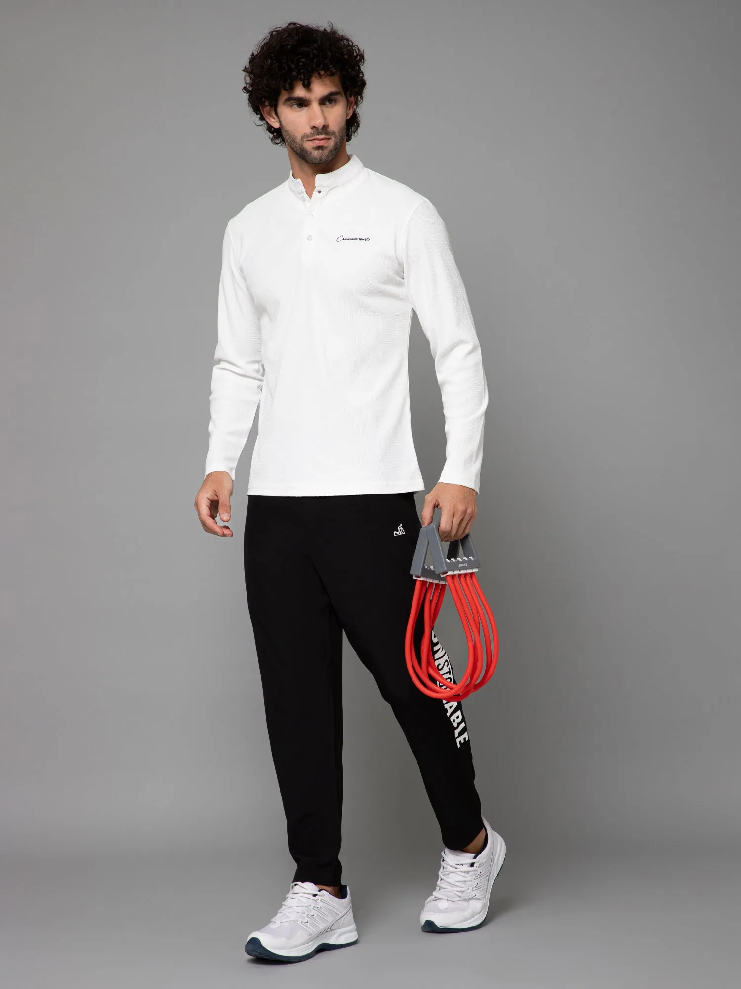 MINIMAL BUZZ THE HENLEY T-SHIRT-WHITE