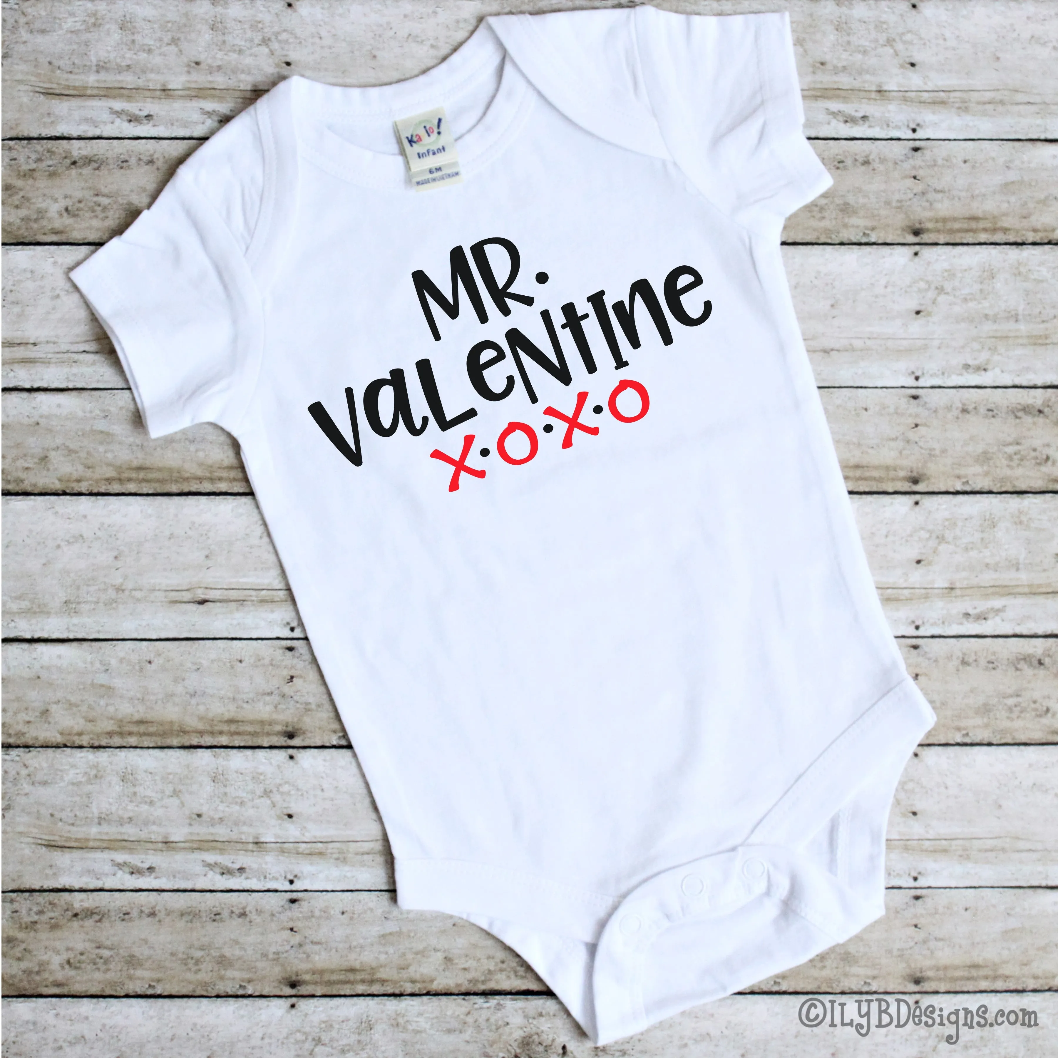 Mr. Valentine Infant Bodysuit - Baby Valentine's Day Bodysuit -  Baby Boy 1st Valentine Baby Bodysuit