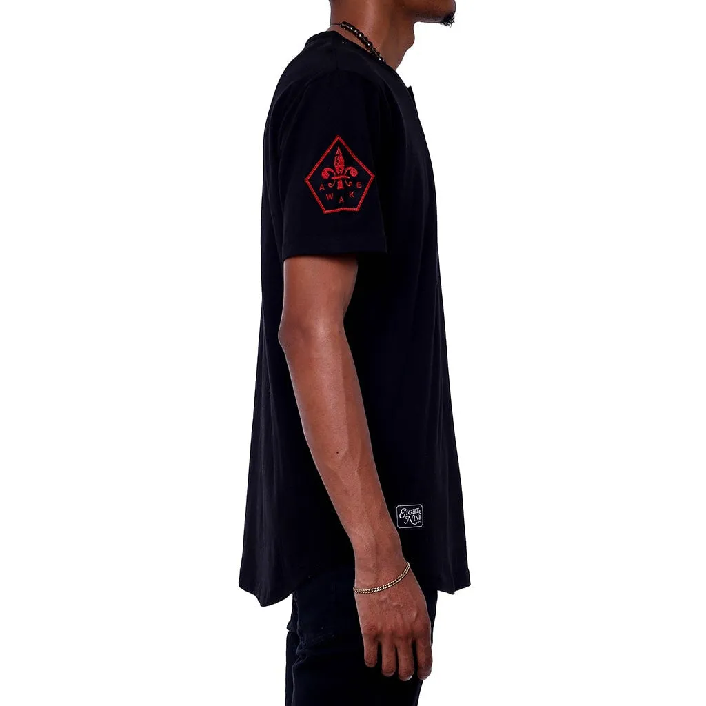 Narthex Round Bottom SS Henley Shirt Black