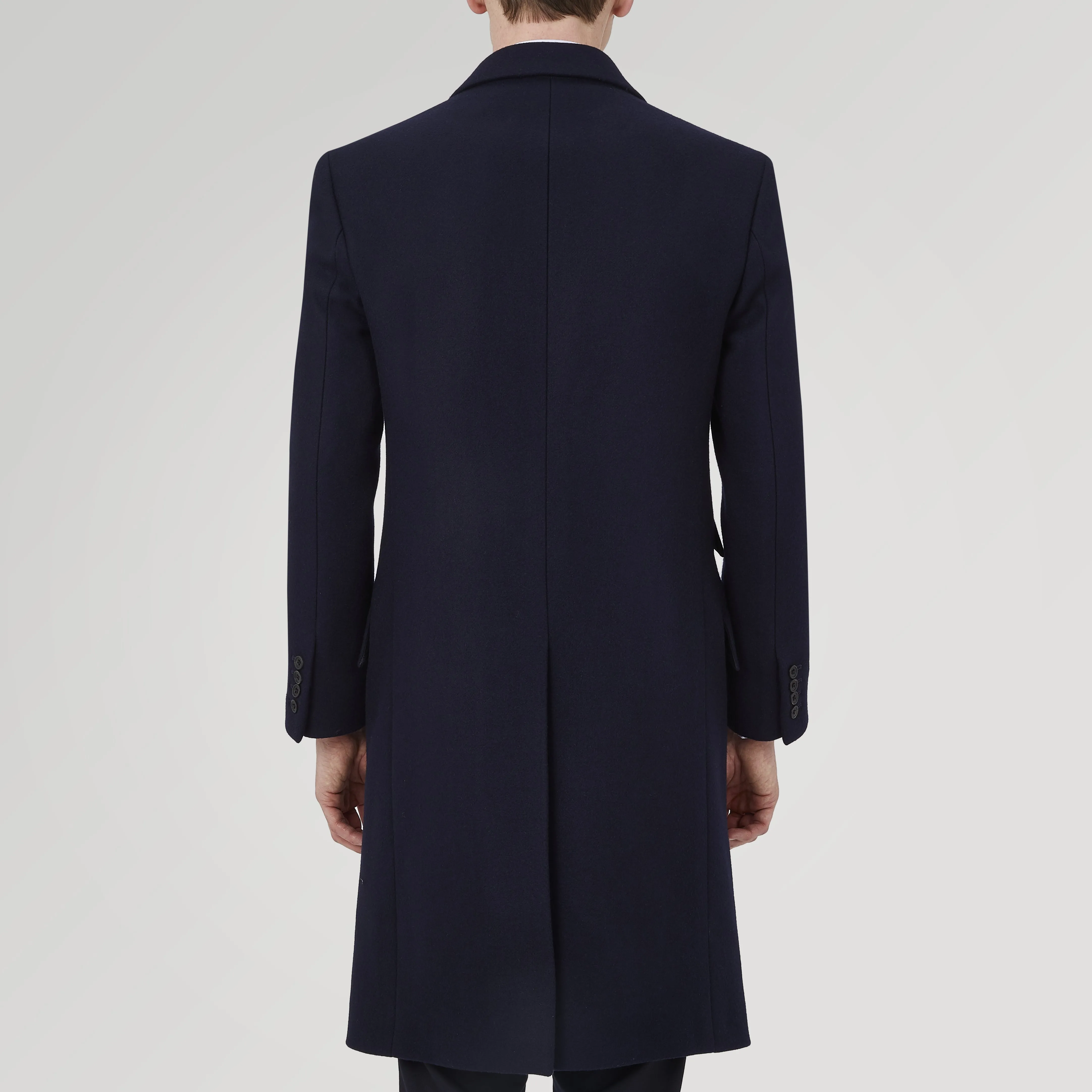 Navy Lambswool Joseph Overcoat