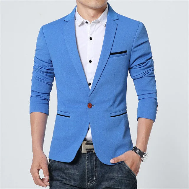 New Spring Autumn thin Casual Men Blazer Cotton Slim